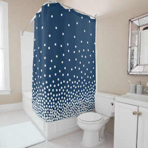 Spot Shaded 240816 - White and Navy Blue Shower Curtain