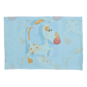 Spot The Dog On Blue Background Goes For A Walk Pillowcase