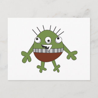 spot the goofy green monster postcard