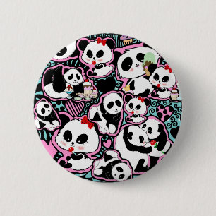 Spot The Panda! Panda Doodles 6 Cm Round Badge