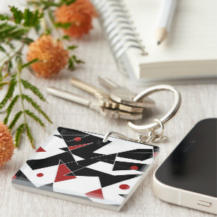 Spot the Red Balls Acrylic Key Ring 