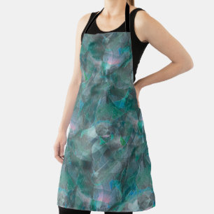 Spoted greenish cyan over unfinished wall plaster apron