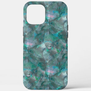 Spoted greenish cyan over unfinished wall plaster  iPhone 12 pro max case