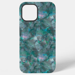 Spoted greenish cyan over unfinished wall plaster  iPhone 12 pro max case