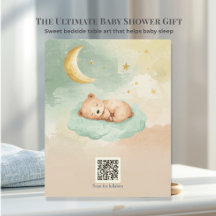 Spotify Lullaby QR Sleeping Bear on Clouds Nursery