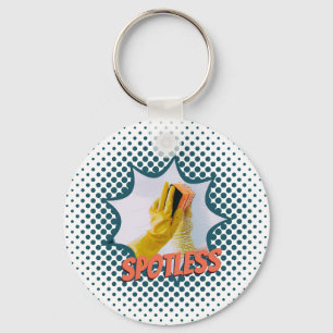 Spotles Cleaning Service Custom Text Logo Keychain