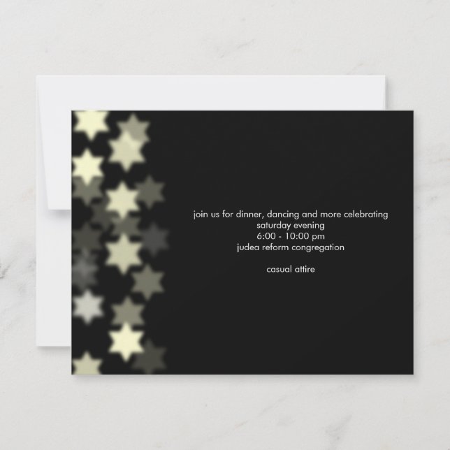 Spotlight Bar Mitzvah Custom Reception Invitation (Front)