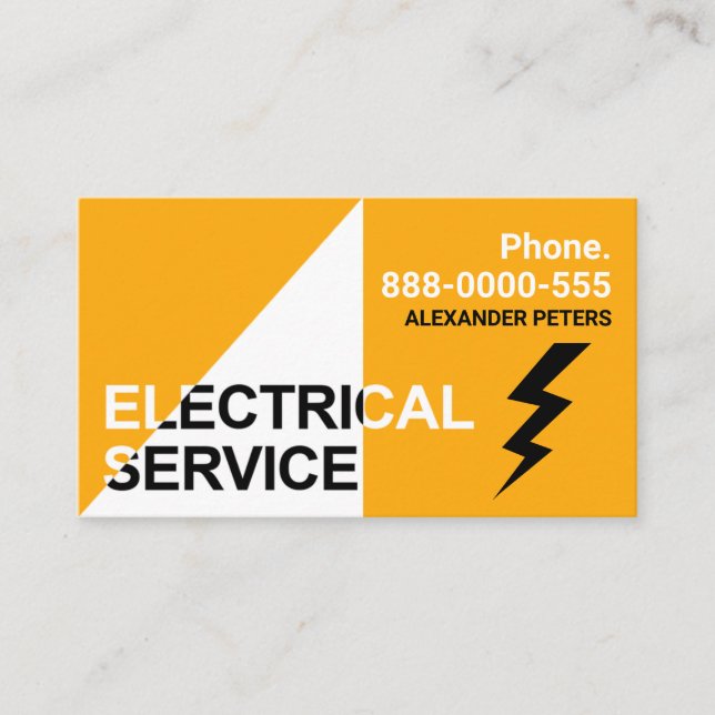 Spotlight Electrical Service Lightning Spark Business Card (Front)