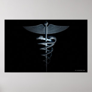 Spotlight on a medical caduceus poster