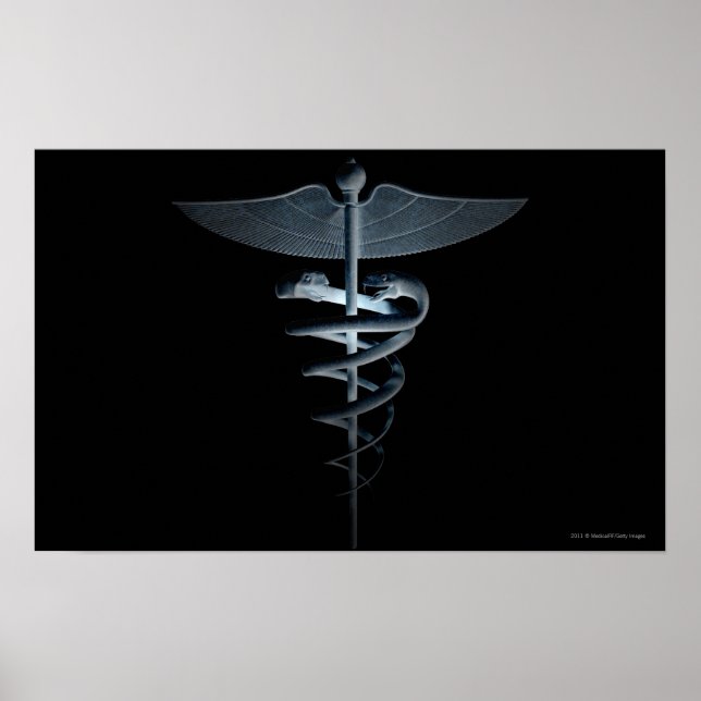 Spotlight on a medical caduceus poster (Front)