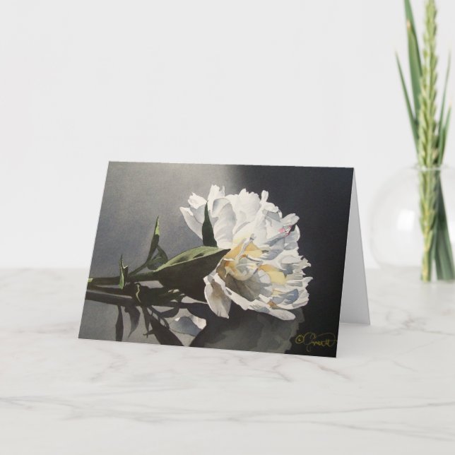 Spotlight Peony Greeting Card (Front)