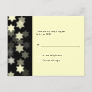 Spotlight Star of David Bar/Bat Mitzvah Reply Card