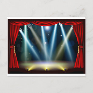 Spotlight theatre stage postcard