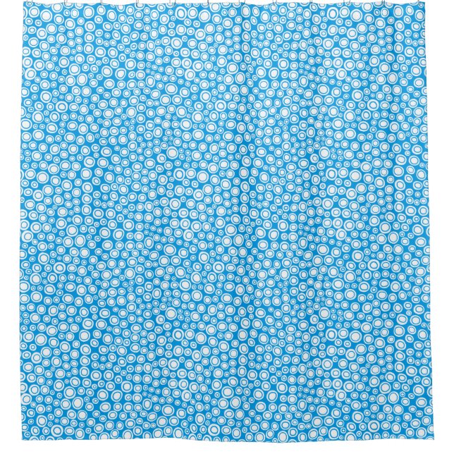 Spots 071215 - White on Blue 009dea Shower Curtain (Front)