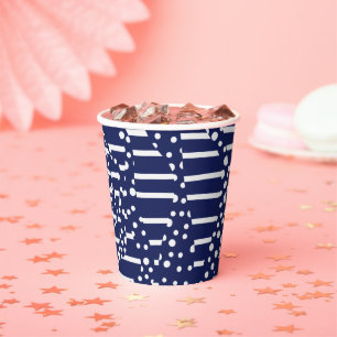 Spots and Stripes 2 - Blue and White Paper Cups