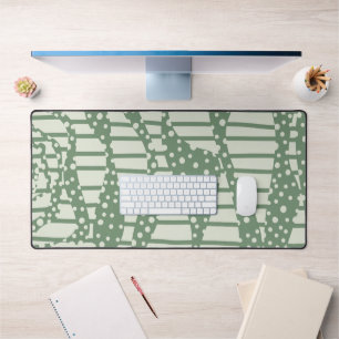 Spots and Stripes 2 - Green Desk Mat