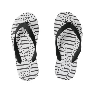 Spots and Stripes 2 in Black and White  Kid's Thongs