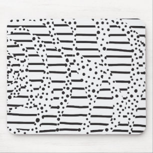 Spots and Stripes 2 in Black and White Mouse Pad