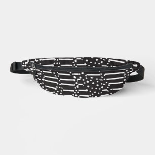 Spots and Stripes 2 in White on Black Bum Bags