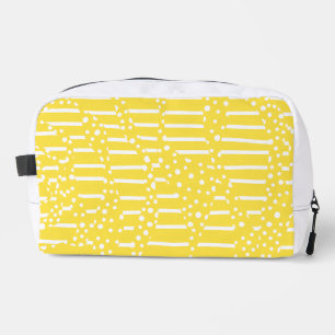 Spots and Stripes 2 - Lemon Yellow and White Dopp Kit
