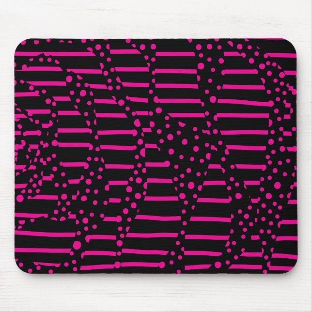 Spots and Stripes 2 - Magenta and Black Mouse Pad (Front)