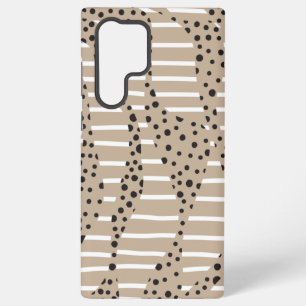 Spots and Stripes 2 - Taupe, Black and White Samsung Galaxy Case