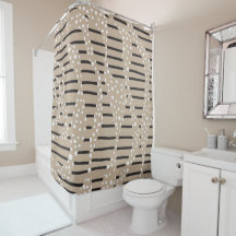 Spots and Stripes 2 - Taupe, Black and White