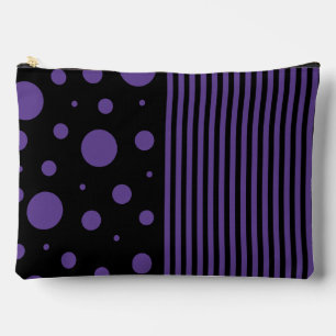 Spots and Stripes in Purple and Black Accessory Pouch