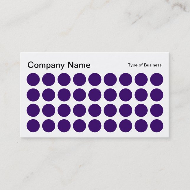 Spots - Deep Purple, Black and White Business Card (Front)