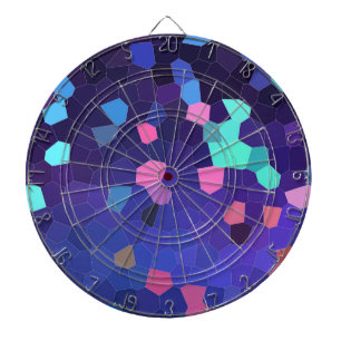 Spots in Blue and Turquoise - mosaic Dartboard