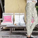 Spots In Oval Crochet Leggings<br><div class="desc">This graphic photo, of textured black, and brown spots, is displayed in oval shapes, patterned with random, geometric lines, against an Ivory background-resembling, a crochet knit, design.</div>