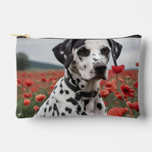 **"Spots of Joy: Dalmatian in a Red Poppy Field"** Accessory Pouch