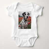 **"Spots of Joy: Dalmatian in a Red Poppy Field"**