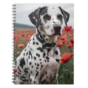 **"Spots of Joy: Dalmatian in a Red Poppy Field"** Notebook