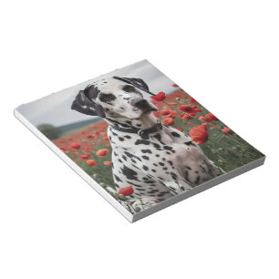 **"Spots of Joy: Dalmatian in a Red Poppy Field"** Notepad