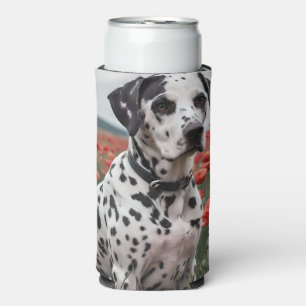 **"Spots of Joy: Dalmatian in a Red Poppy Field"** Seltzer Can Cooler