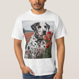 **"Spots of Joy: Dalmatian in a Red Poppy Field"** T-Shirt