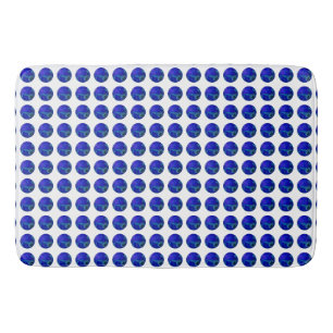 Spots of Strategy: Blue Polka Dots Lawn Bowls Bath Mat