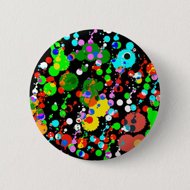 spots on black 6 cm round badge (Front)