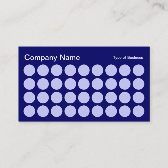 Spots - Powder Blue, White and Dp Navy Business Card (Front)