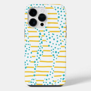 Spots & Stripes 2 in Turquoise, Yellow, and White iPhone 14 Pro Max Case