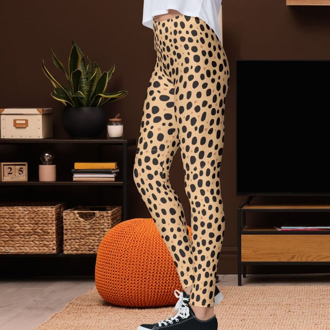 Spotted Animal Skin Safari Leopard Print Pattern Leggings (Creator Uploaded)