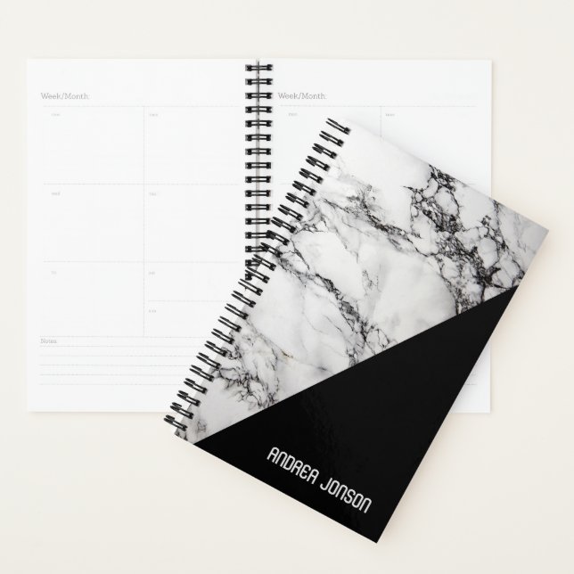 Spotted Black And  White Marble Planner (Display)