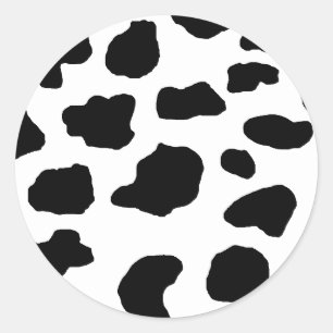 Spotted Black Cow Stickers