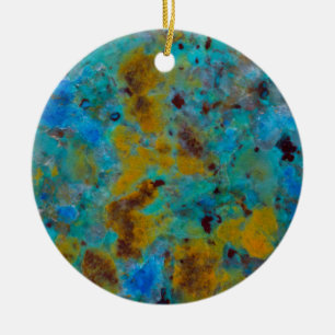 Spotted Blue Chrysocolla Jasper Ceramic Ornament