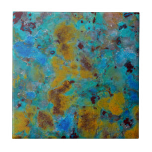 Spotted Blue Chrysocolla Jasper Ceramic Tile