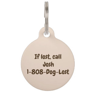 Spotted brown customisable dog ID tag