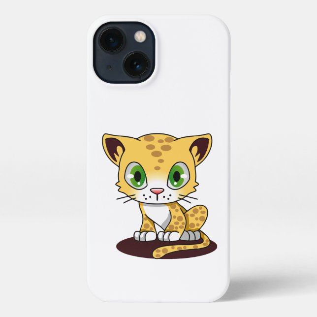 SPOTTED BROWN GREEN-EYED KITTEN ON A MAROON MAT iPhone CASE (Back)
