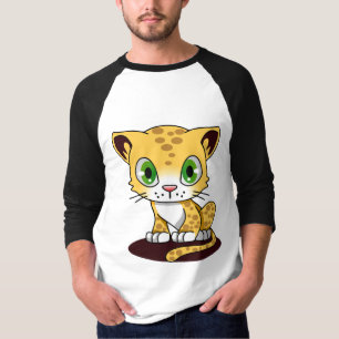 SPOTTED BROWN GREEN-EYED KITTEN ON A MAROON MAT T-Shirt
