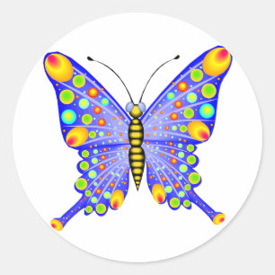 Spotted Butterfly 1 Classic Round Sticker